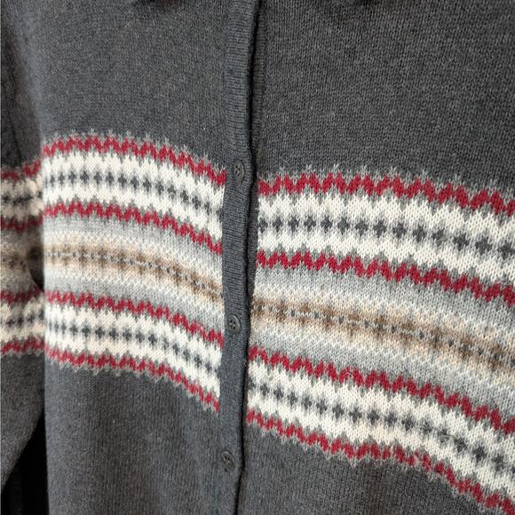 Eddie Bauer Collectibles Gray Chevron Button Up Angora Knit Sweater Size 2X - Picture 4 of 10